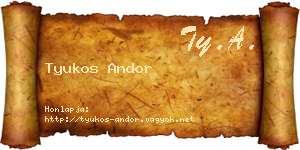 Tyukos Andor névjegykártya