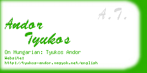 andor tyukos business card